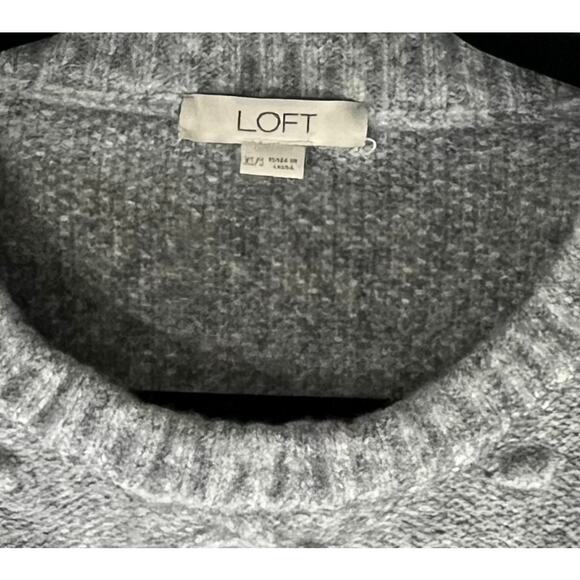 Loft Grey Crochet Poncho Sweater Regular Size XS/S - Picture 2 of 3